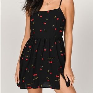 Spaghetti Strap Black Cherry Dress XS